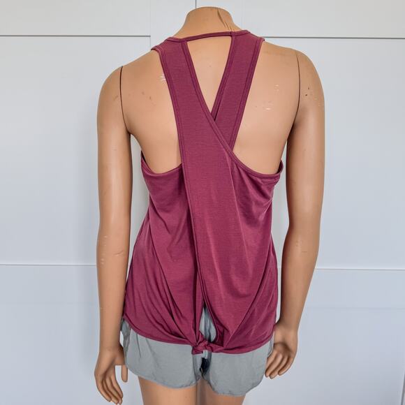 Athleta Women's Small Essence Tie Back Tank in Flora Mauve-Activewear-Yoga Top - Picture 2 of 7